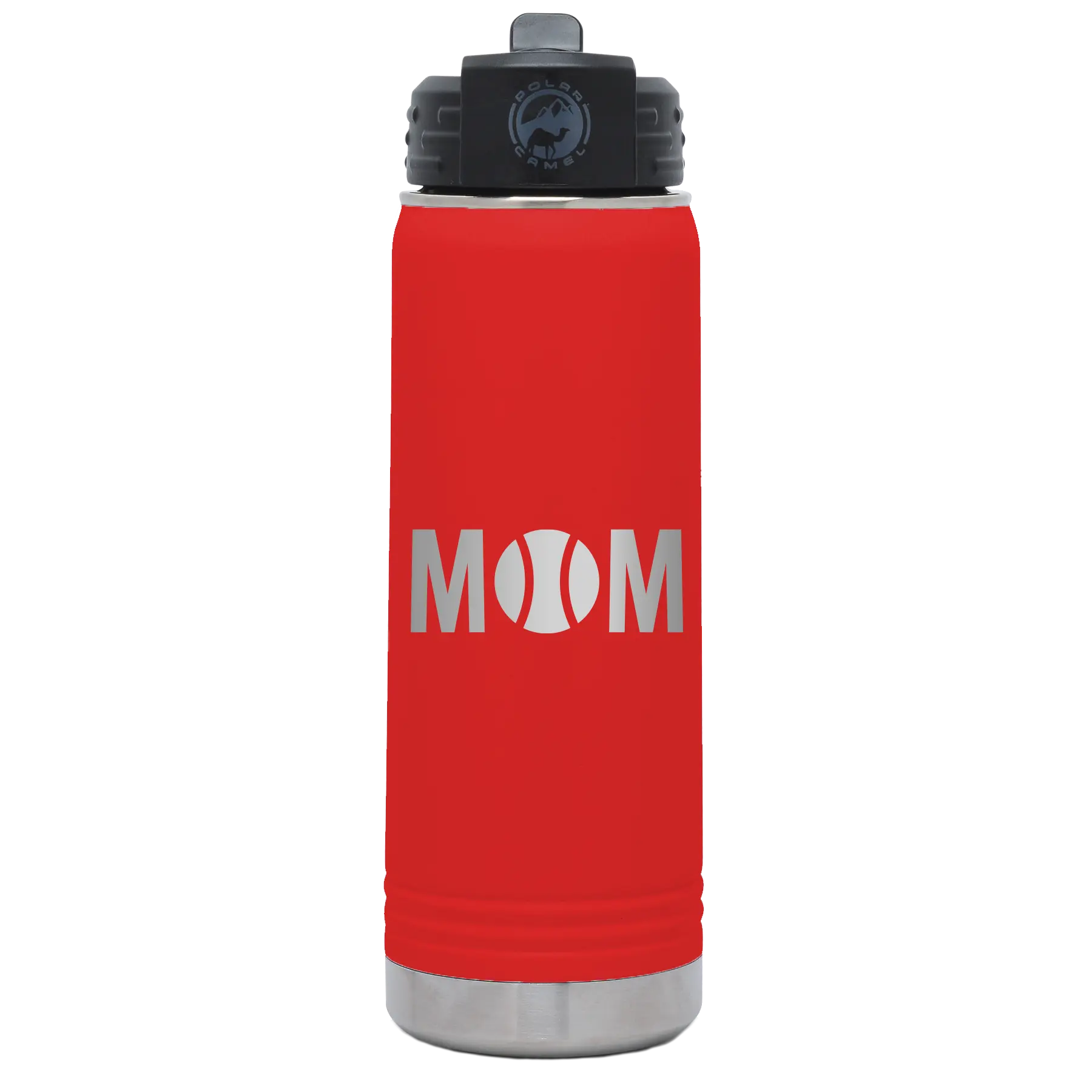 Mom Tennis 20 oz Water Bottle | Red