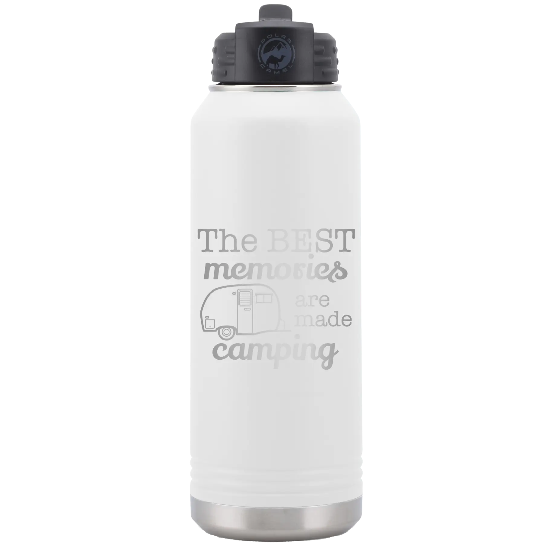 Camping 32 oz Water Bottle | White