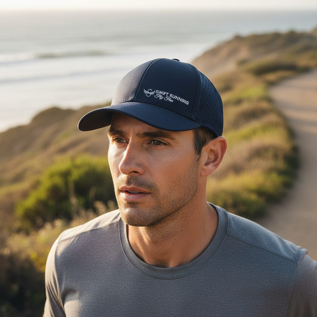 Dry Fit Running Hat – Navy Blue | Moisture-Wicking Sport Cap
