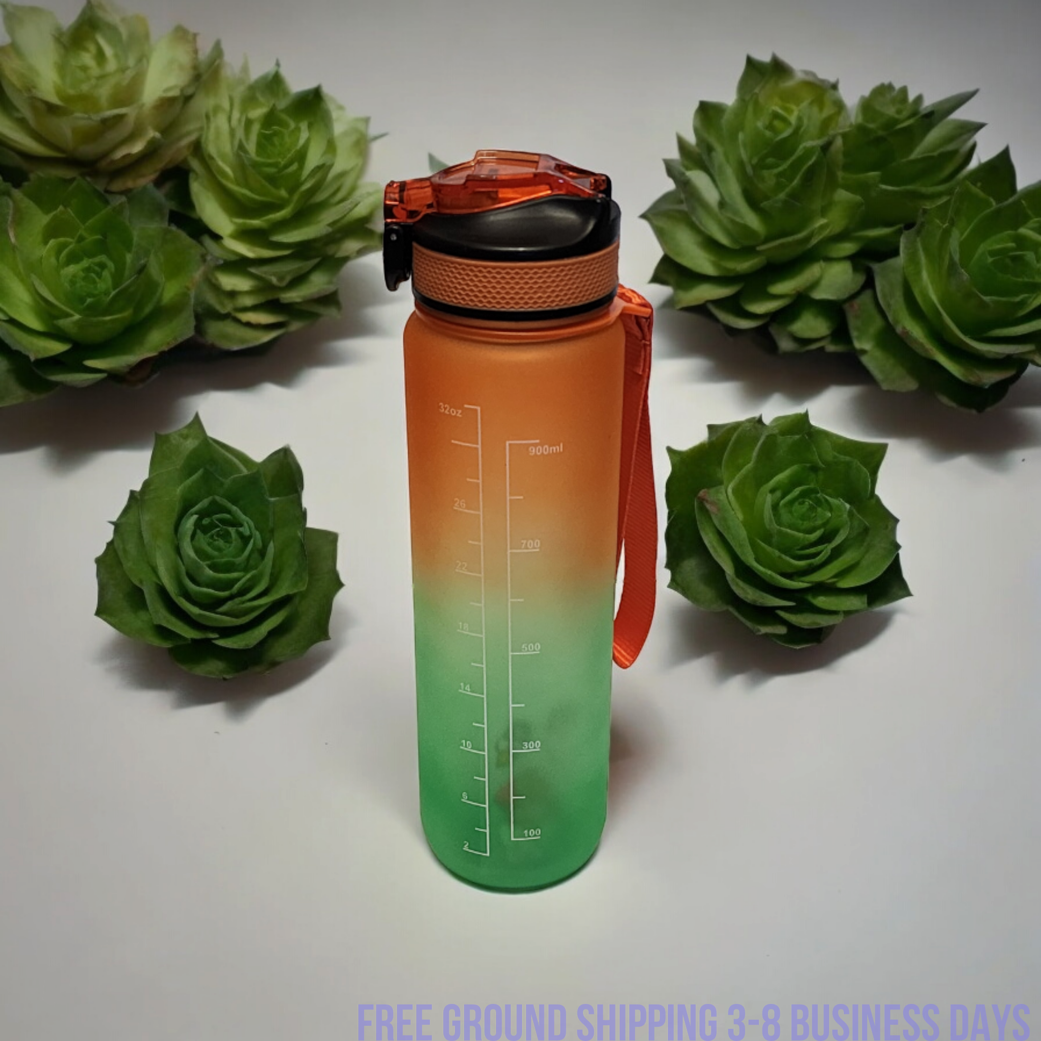 Motivational Water Bottle 32oz with Time Marker | BPA Free | Shipping from USA