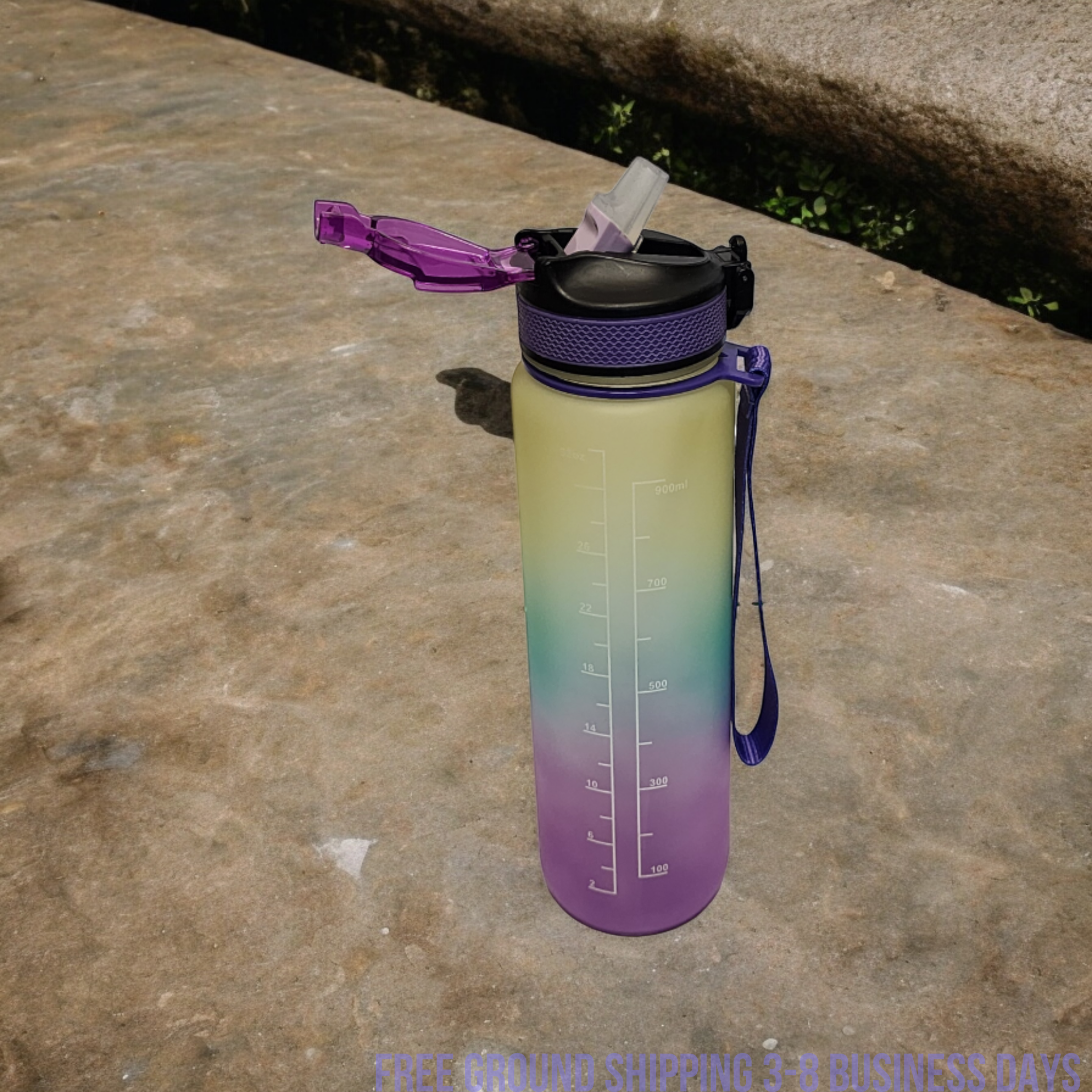 Motivational Water Bottle 32oz with Time Marker | BPA Free | Shipping from USA